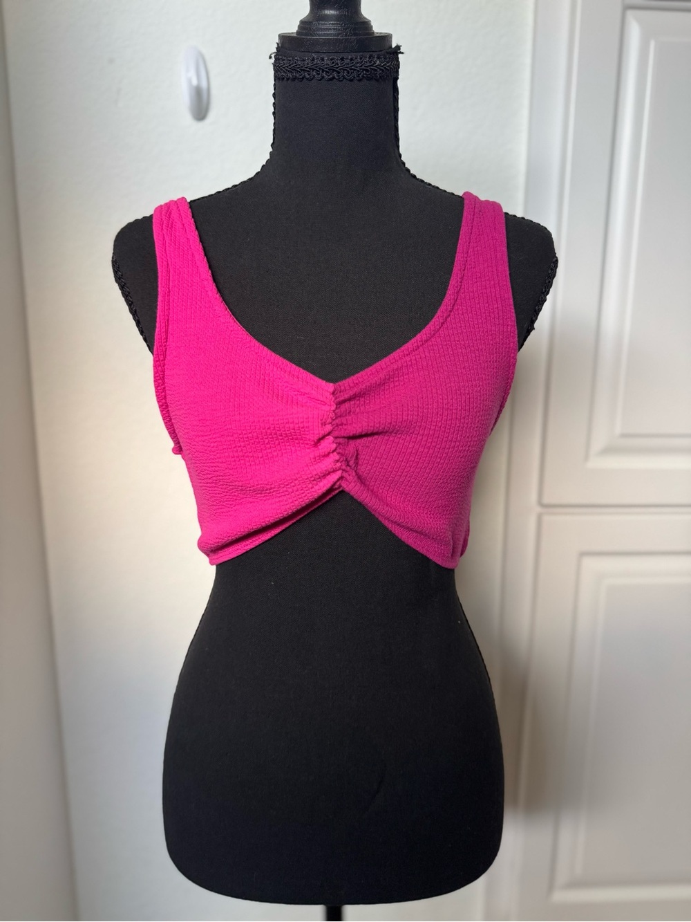 Target Bright Pink Knotted Crop Top